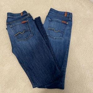 (2) pairs of boot cut size 28 7's